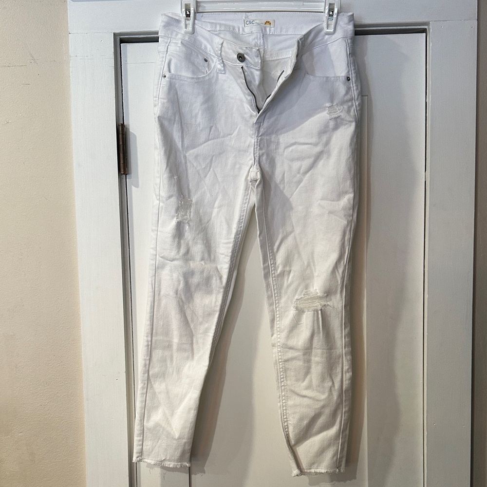 C&C California White Slim Distressed women’s Jeans